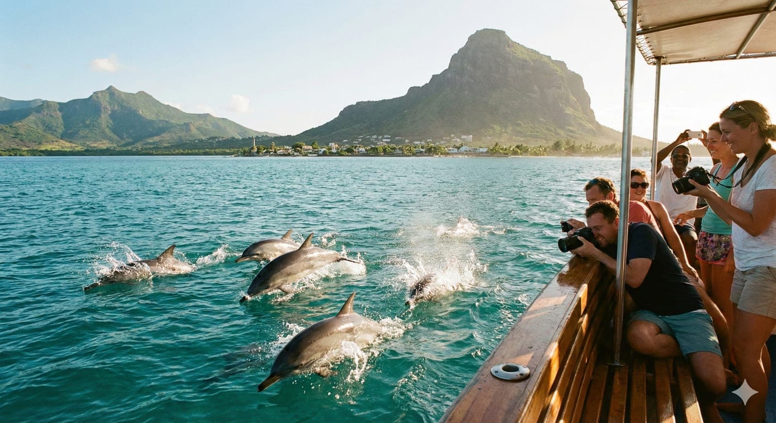 Photo de Nager avec les dauphins - Baie de Tamarin