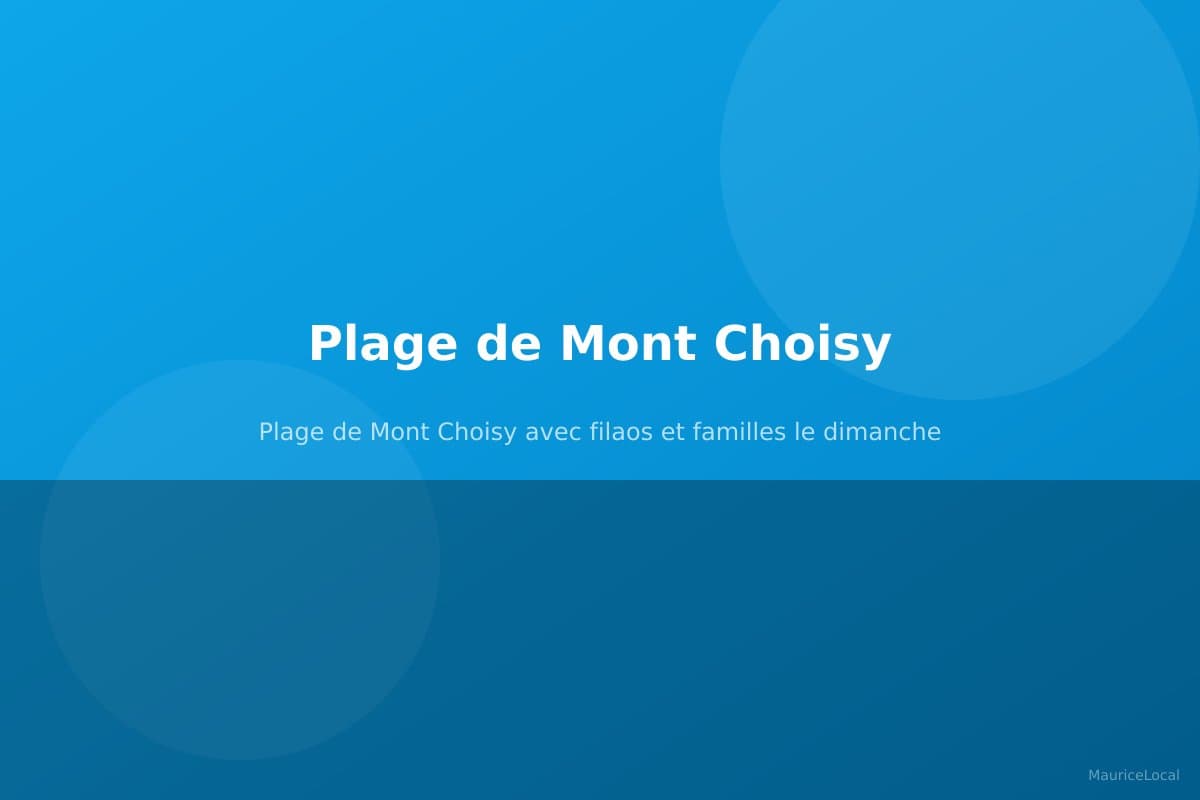 Plage de Mont Choisy avec filaos et familles le dimanche
