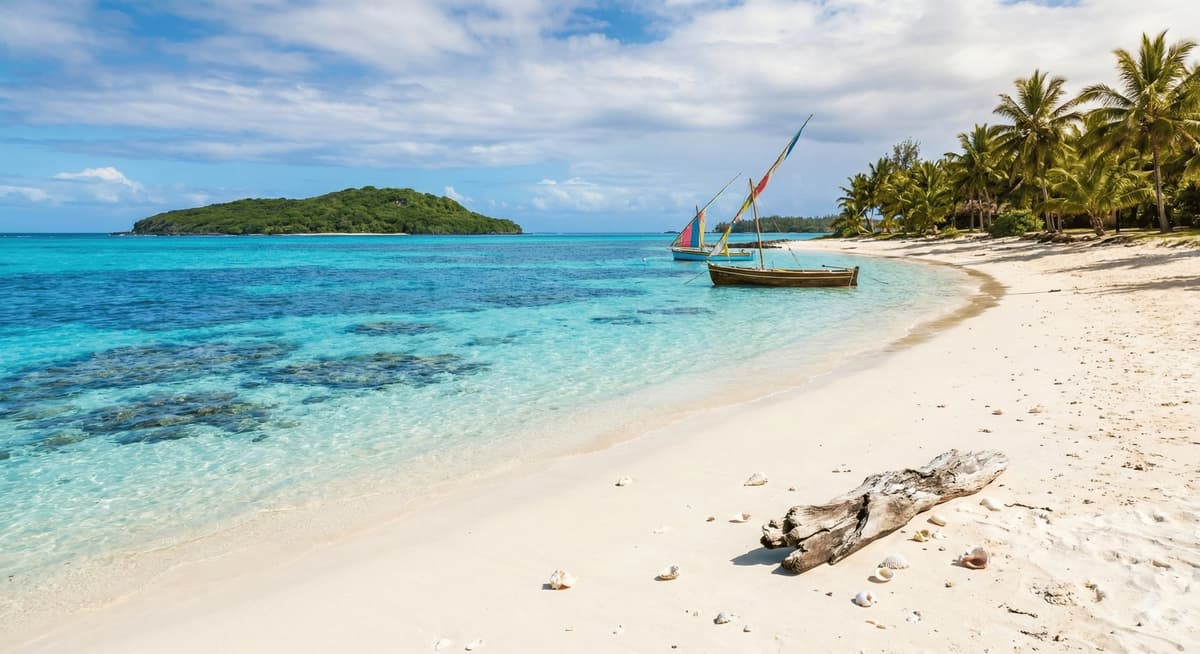 Plage de Pointe d'Esny avec vue sur l'île aux Aigrettes