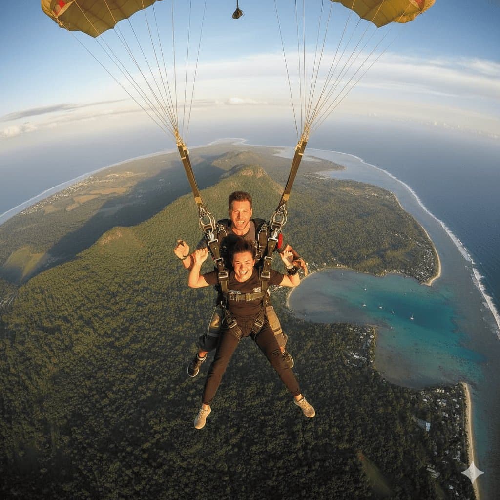 Parachutisme tandem à Maurice