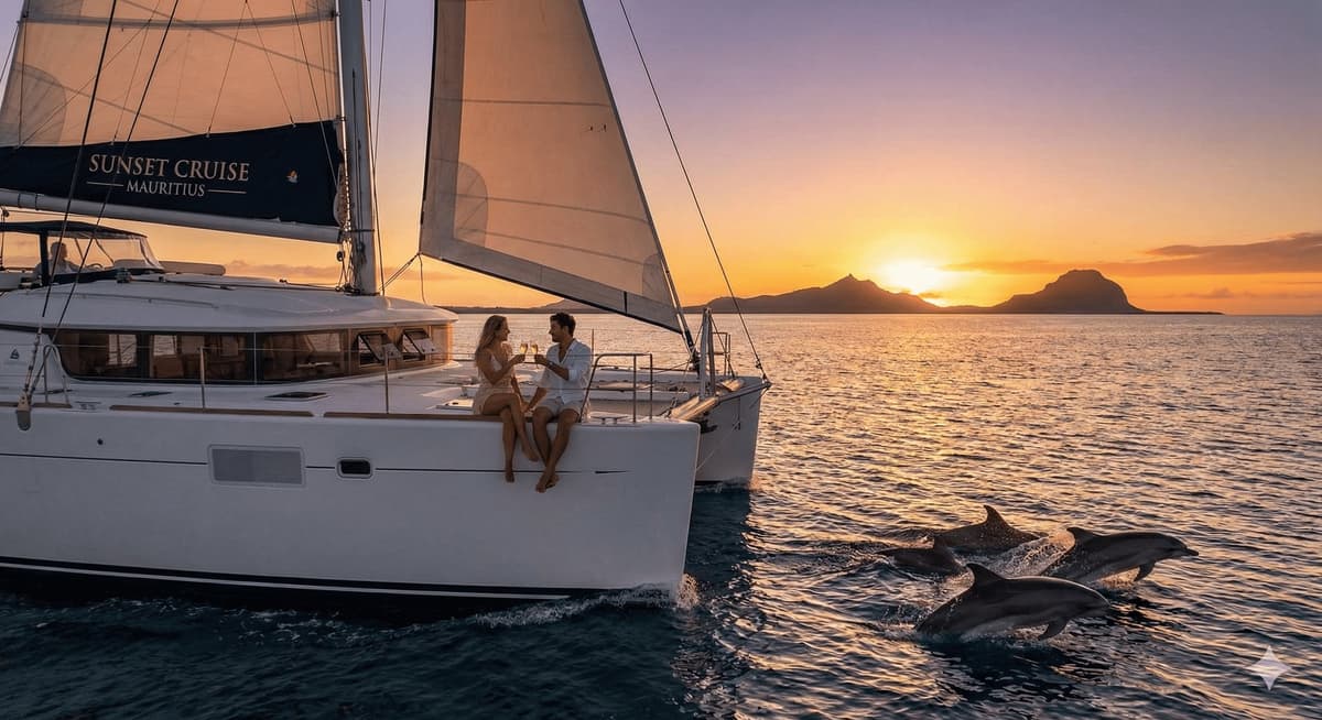 Sunset Cruise catamaran coucher soleil Maurice ouest